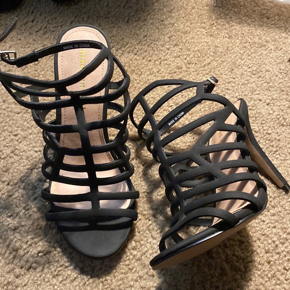 NEVER WORN. Madden Girl Cage Heels.